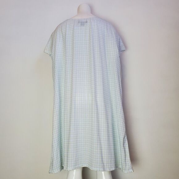 NEW Earth Angels Plus Size Blue Plaid Nightgown - Picture 5 of 7